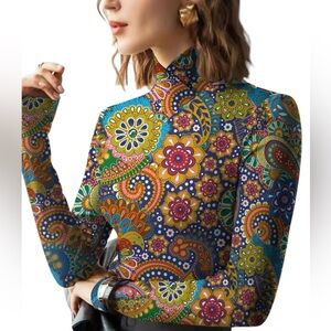 Long sleeve Asian inspired top autumnal look